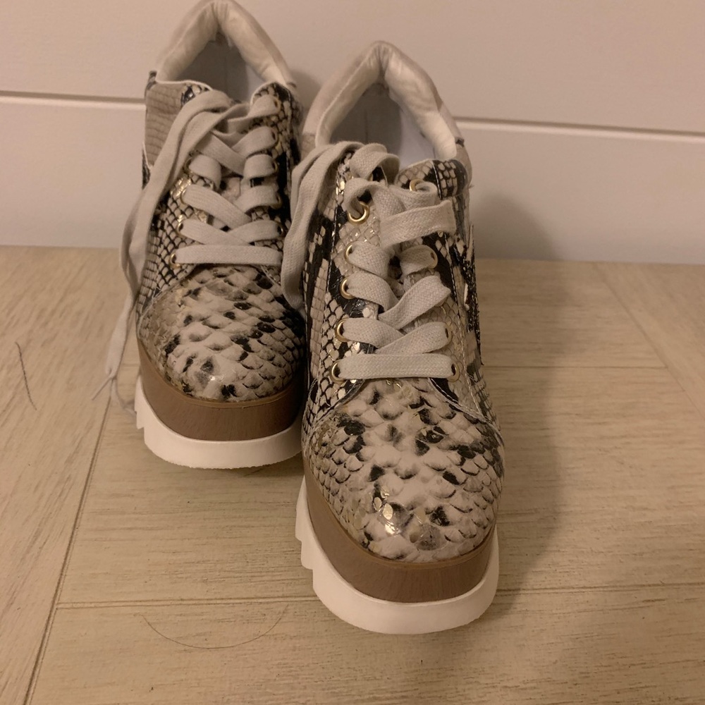 Steve Madden snake skin wedge sneakers